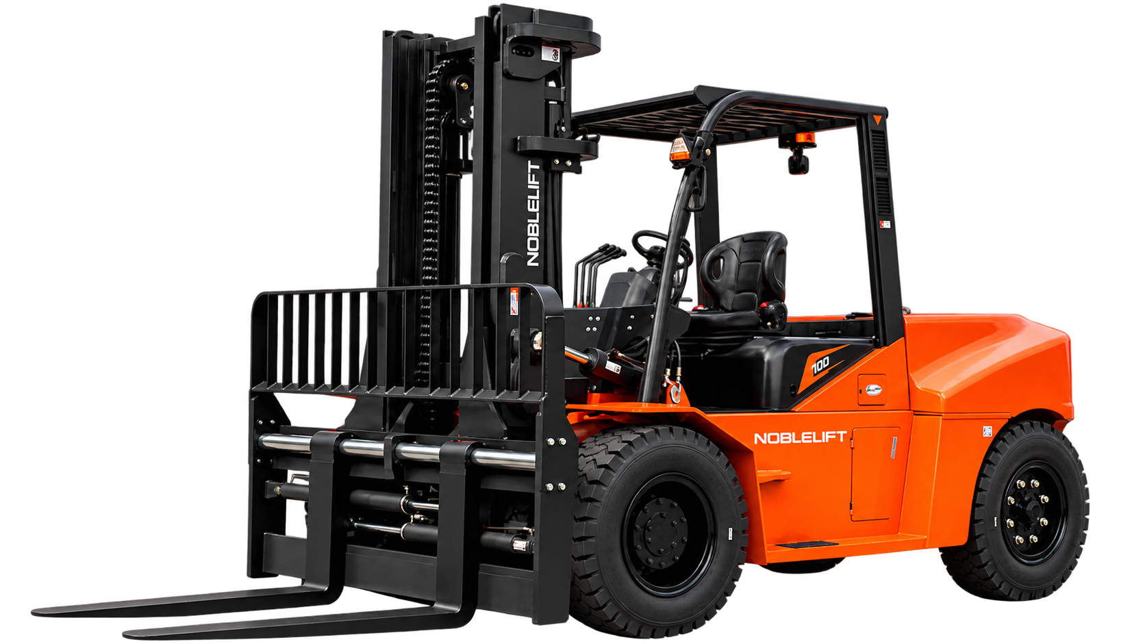 Carrello elevatore termico Noblelift per carichi pesanti, con posto guida aperto